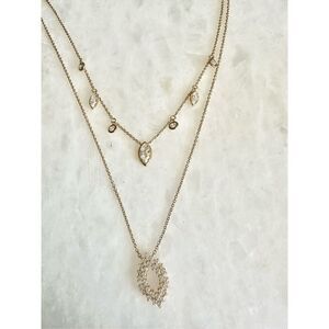 Double layer Nadri gold color marquis